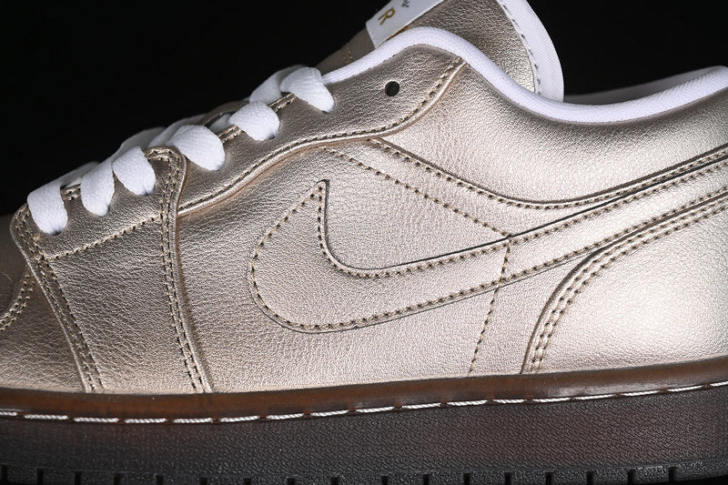 Nike Air Jordan 1 Low Summit White Brown Metal Zinc Sneakers