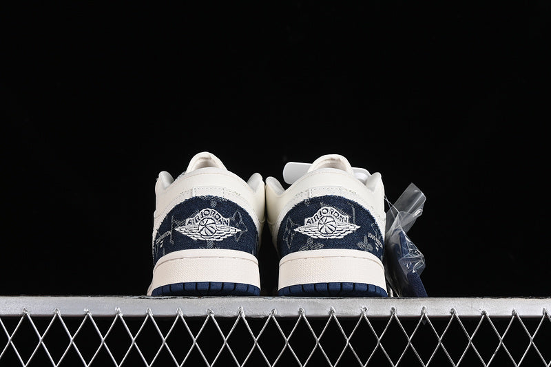 Nike Air Jordan 1 Low LV Blue Pattern Grey White Sneakers