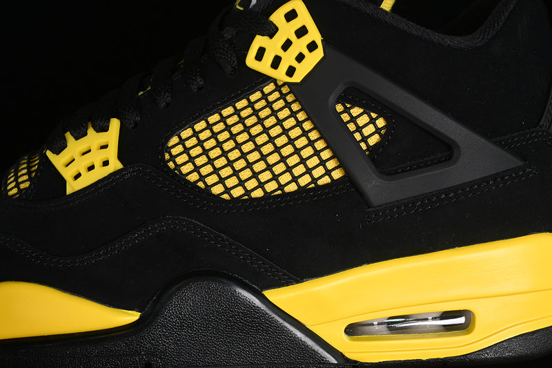 Nike Air Jordan 4 Retro Thunder Black Tour Yellow Sneakers