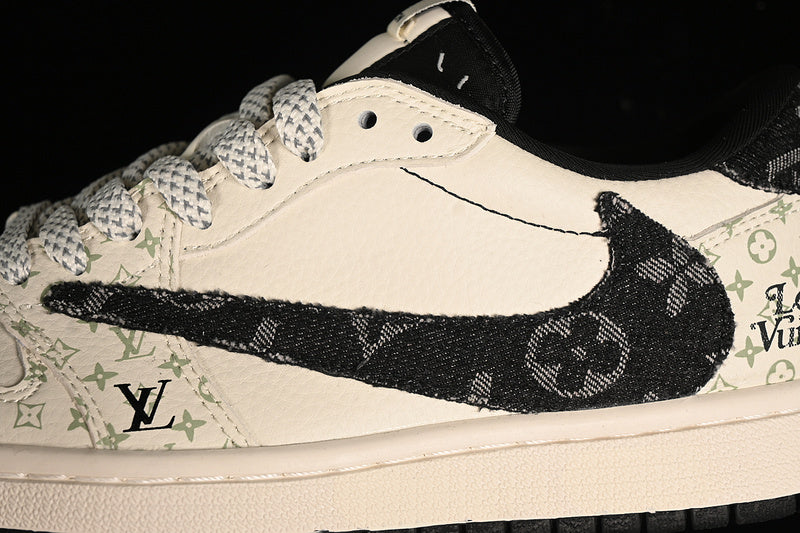 Nike Air Jordan 1 Low LV Travis Scott Fragment Design OG SP Black Sole White Sneakers