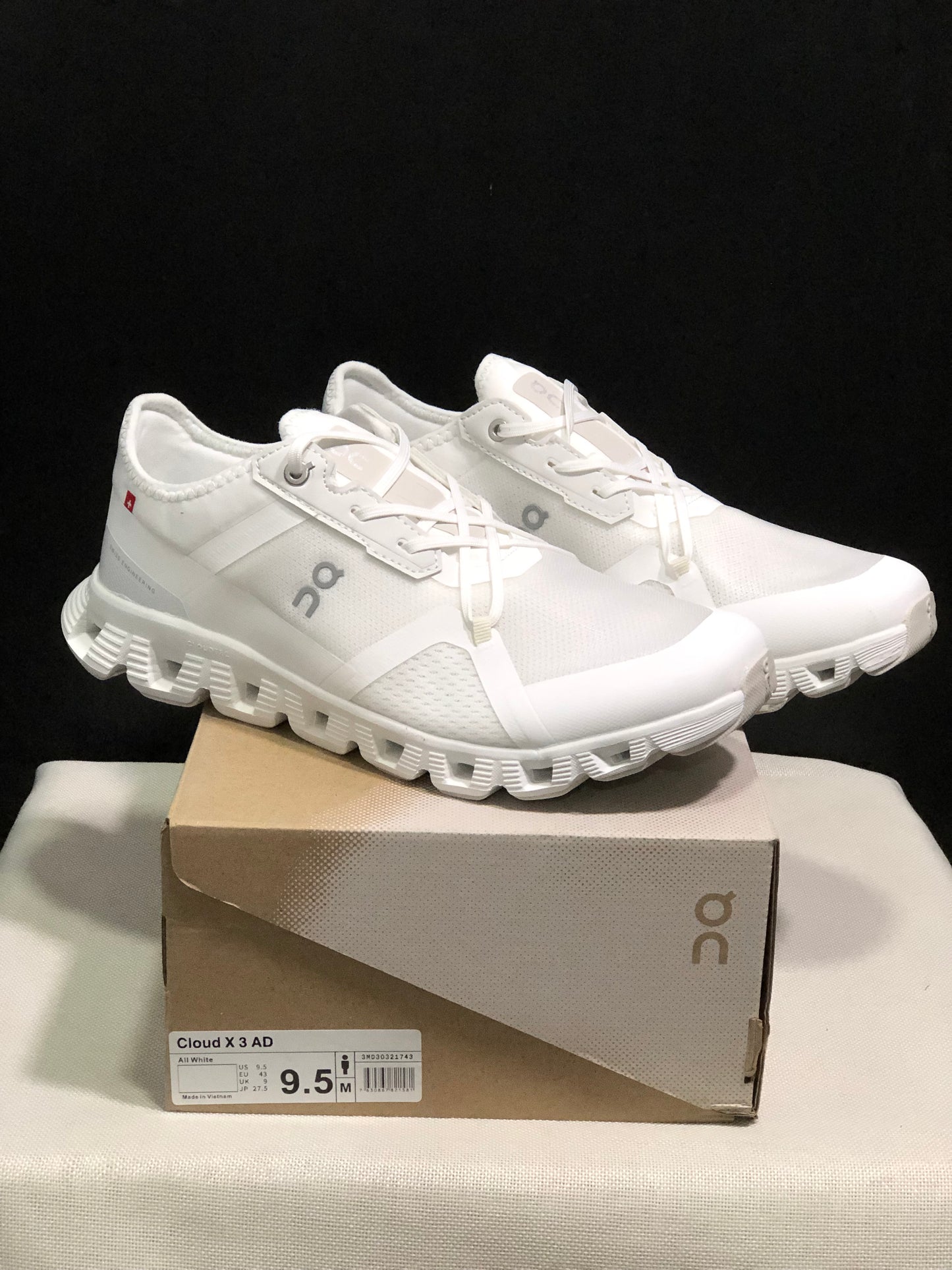 On Running Cloud X 3 AD Comfortable Wear-Resistant Training Shoes All White