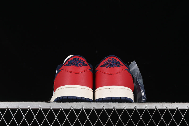 Nike Air Jordan 1 Low OG Howard University White Red Midnight Navy Sneakers