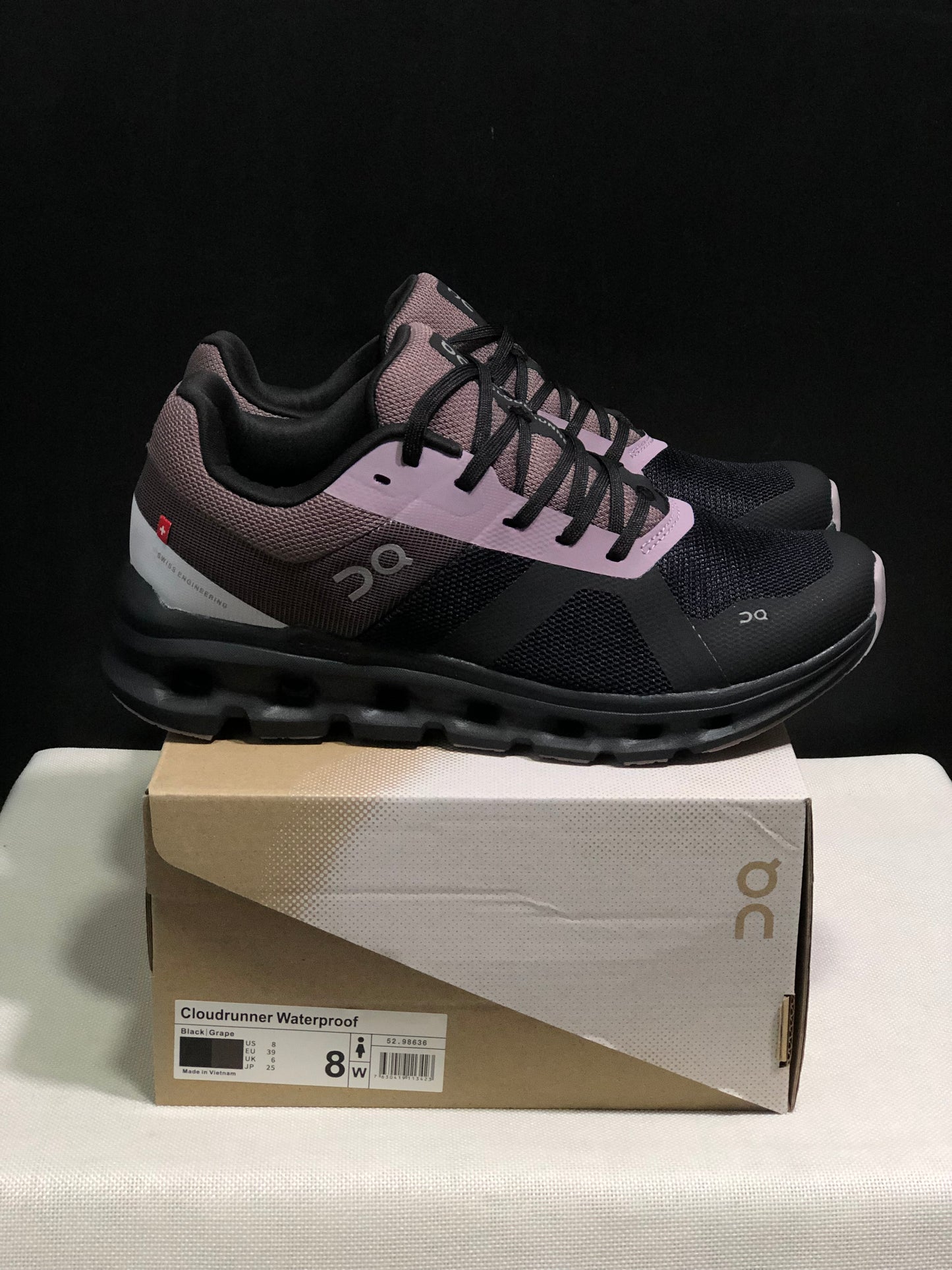 On Running Cloudrunner Anti-Slip Sports Running Shoes Black/Grape