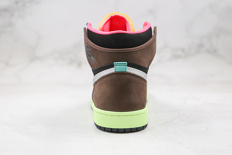 Nike Air Jordan 1 Retro High-Top Brown Pink Sneakers