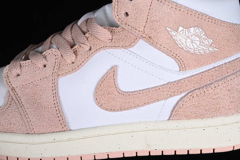 Nike Air Jordan 1 Mid White Sail Legend Pink Sneakers