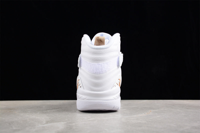 OVO Nike Air Jordan 8 Retro White Metallic Gold Sneakers