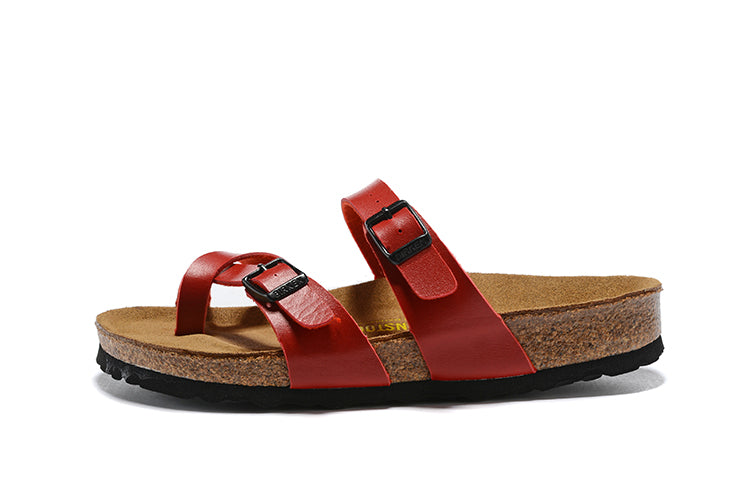 Birkenstock Mayari Red Toe Loop Leather Sandals
