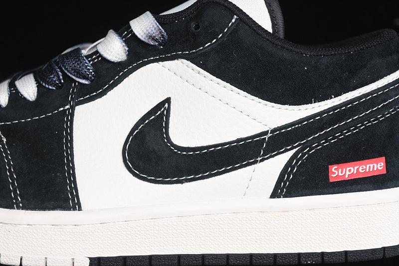 Nike Air Jordan 1 Low Supreme White Black Sneakers