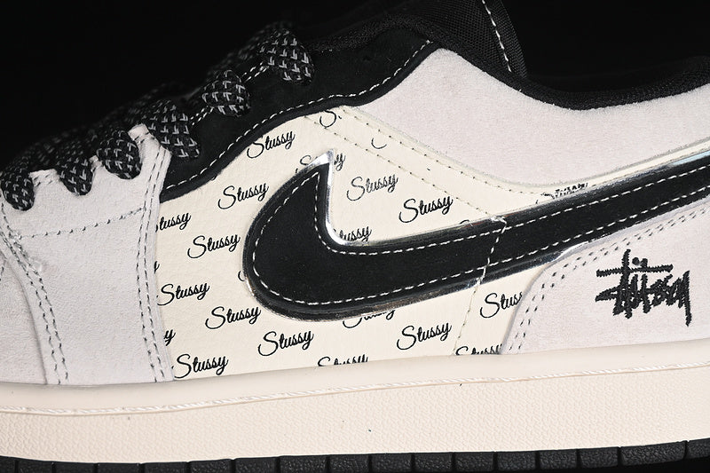 Nike Air Jordan 1 Low Black White Light Grey Sneakers