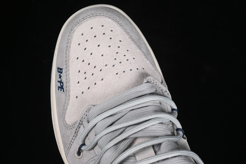 Nike Air Jordan 1 Low BAPE Blue Sole Grey White Sneakers