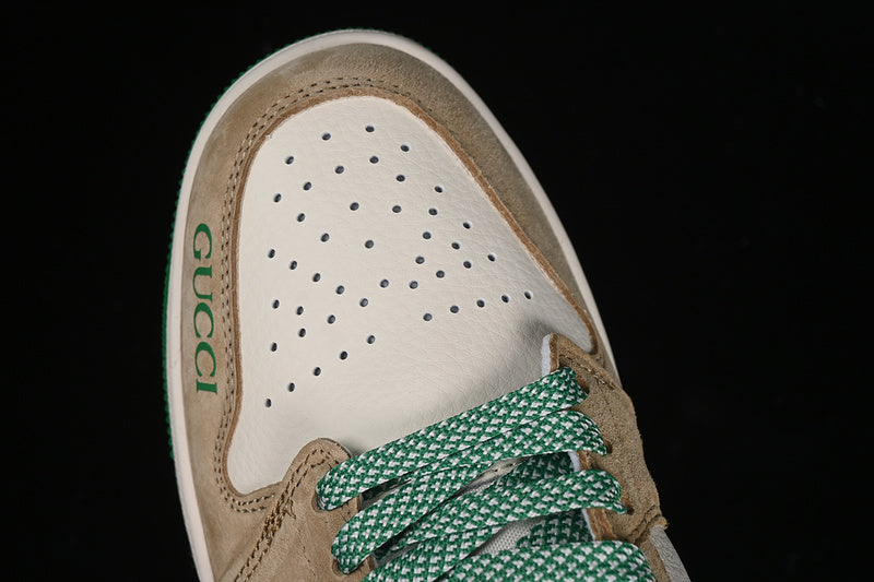 Nike Air Jordan 1 Low White Green Brown Sneakers