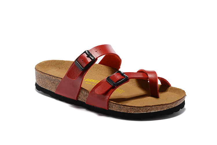 Birkenstock Mayari Red Toe Loop Leather Sandals