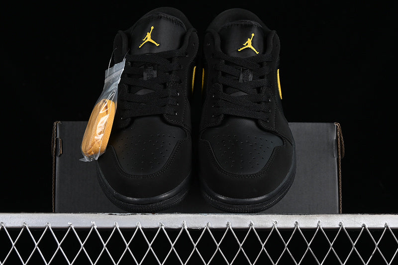 Nike Air Jordan 1 Low Gold Label Black Sneakers