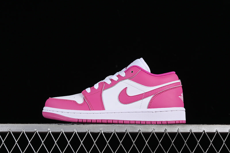 Nike Air Jordan 1 Low Fire Pink White Iris Whisper Sneakers