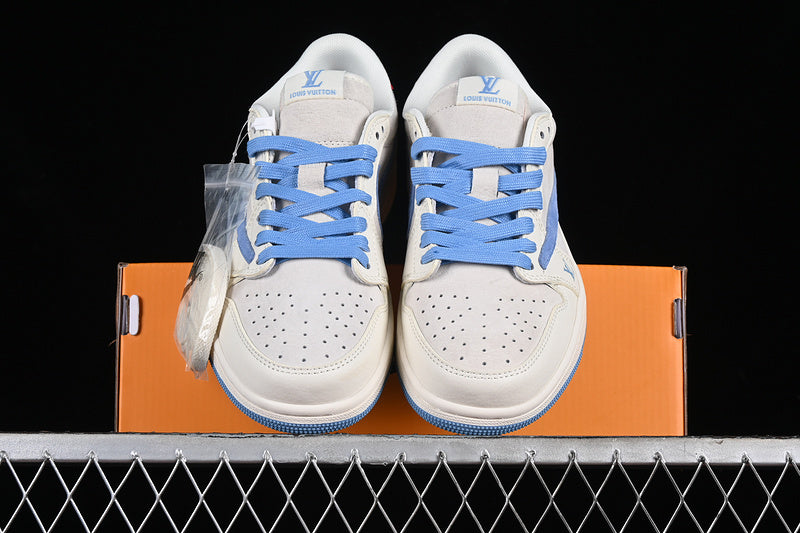 Nike Air Jordan 1 Low OG SP Travis Scott Fragment Design LV Grey Blue Red Sneakers