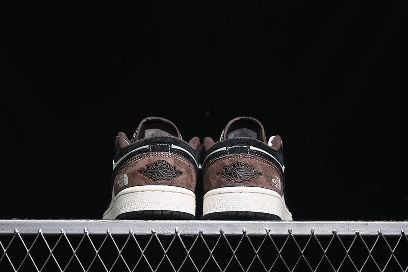 Travis Scott Fragment Design Nike Air Jordan 1 Low The North Face White Black Brown Sneakers