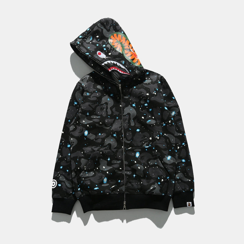 A Bathing Ape BAPE Shark Head Noctilucent Series Hoodie Astral