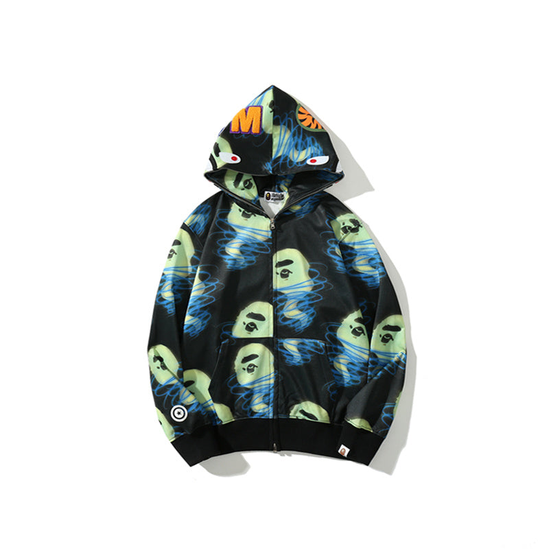 A Bathing Ape BAPE Ape-Man Head Storm Hoodie Black