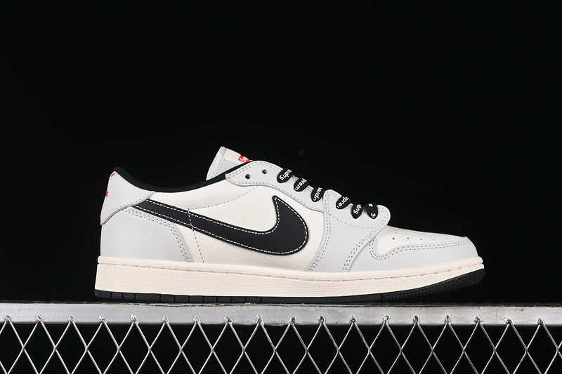 Nike Air Jordan 1 Low Supreme Travis Scott Fragment Design OG SP Black White Grey Sneakers