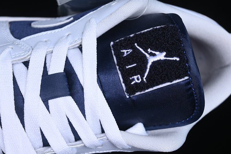 Nike Air Jordan 1 Low Football White Midnight Navy Sneakers