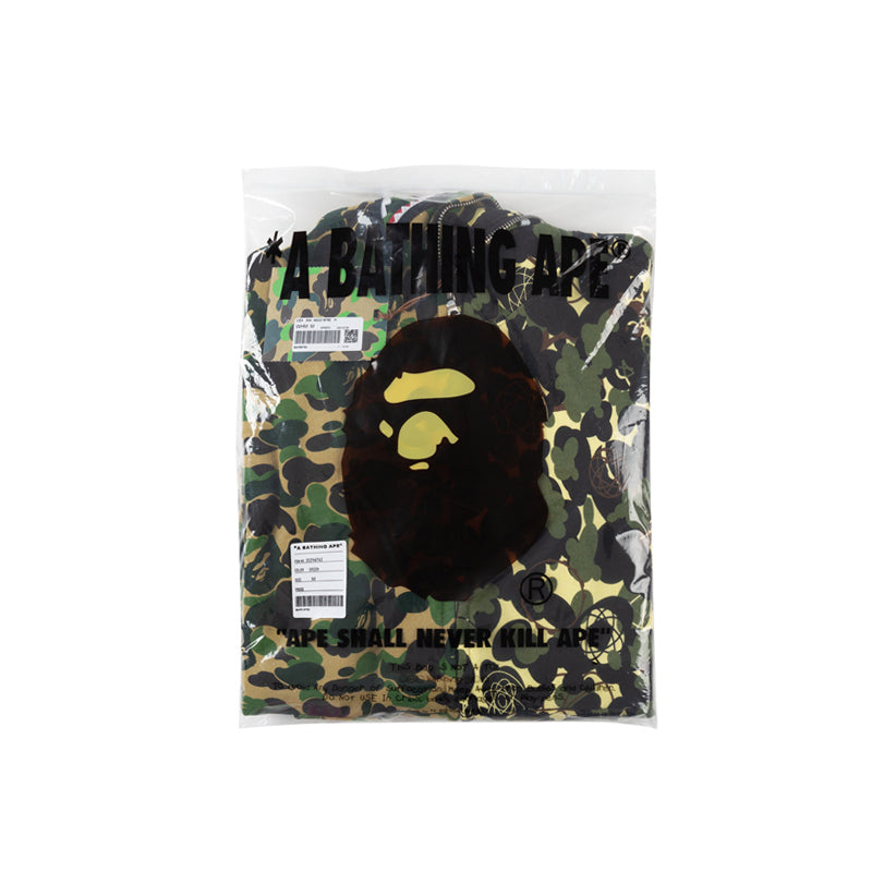 A Bathing Ape BAPE x UNKLE Joint Edition Patchwork Camouflage Green Belt Ear Hoodie