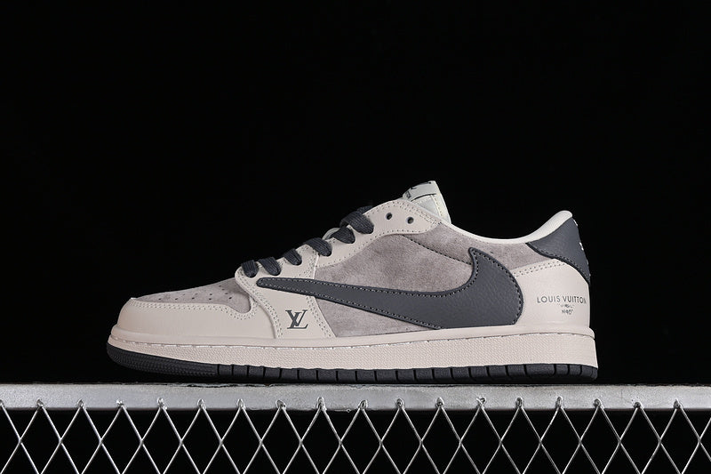 Nike Air Jordan 1 Low OG SP Travis Scott Fragment Design LV Black Grey Sneakers