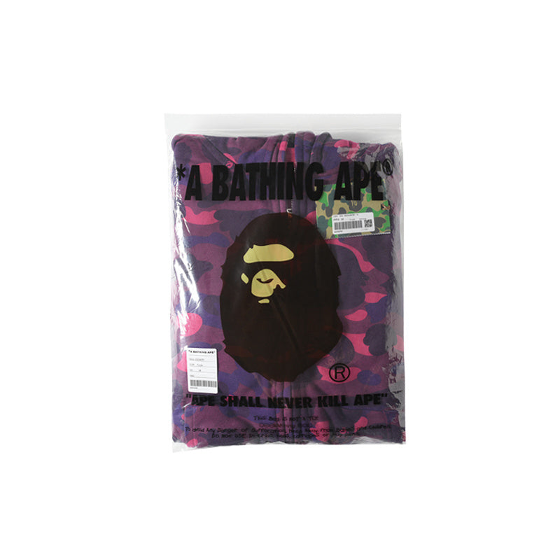 A Bathing Ape BAPE Shark Head Tiger Head Joint Edition Double Hat Camouflage Purple Hoodie