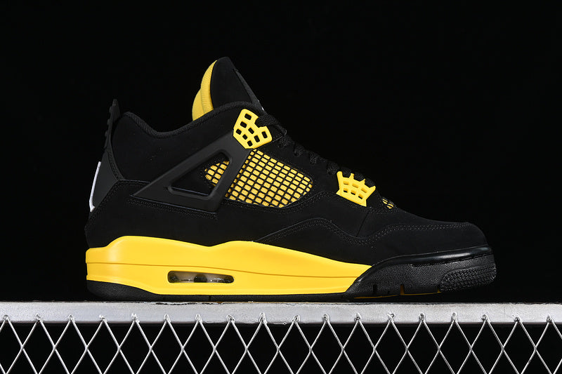 Nike Air Jordan 4 Retro Thunder Black Tour Yellow Sneakers
