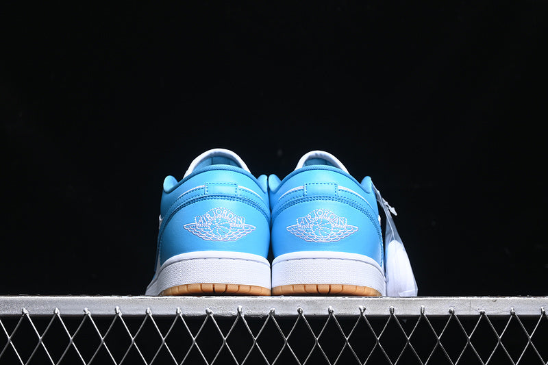 Nike Air Jordan 1 Low Brown Gum Sole White Powder Blue Sneakers