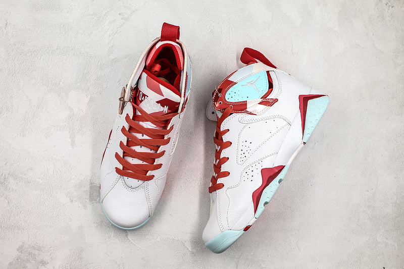 Nike Air Jordan 7 Retro Mist White Red Sneakers