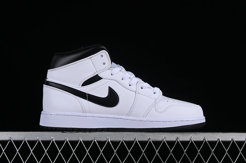 Nike Air Jordan 1 Mid Black Sole White Sneakers