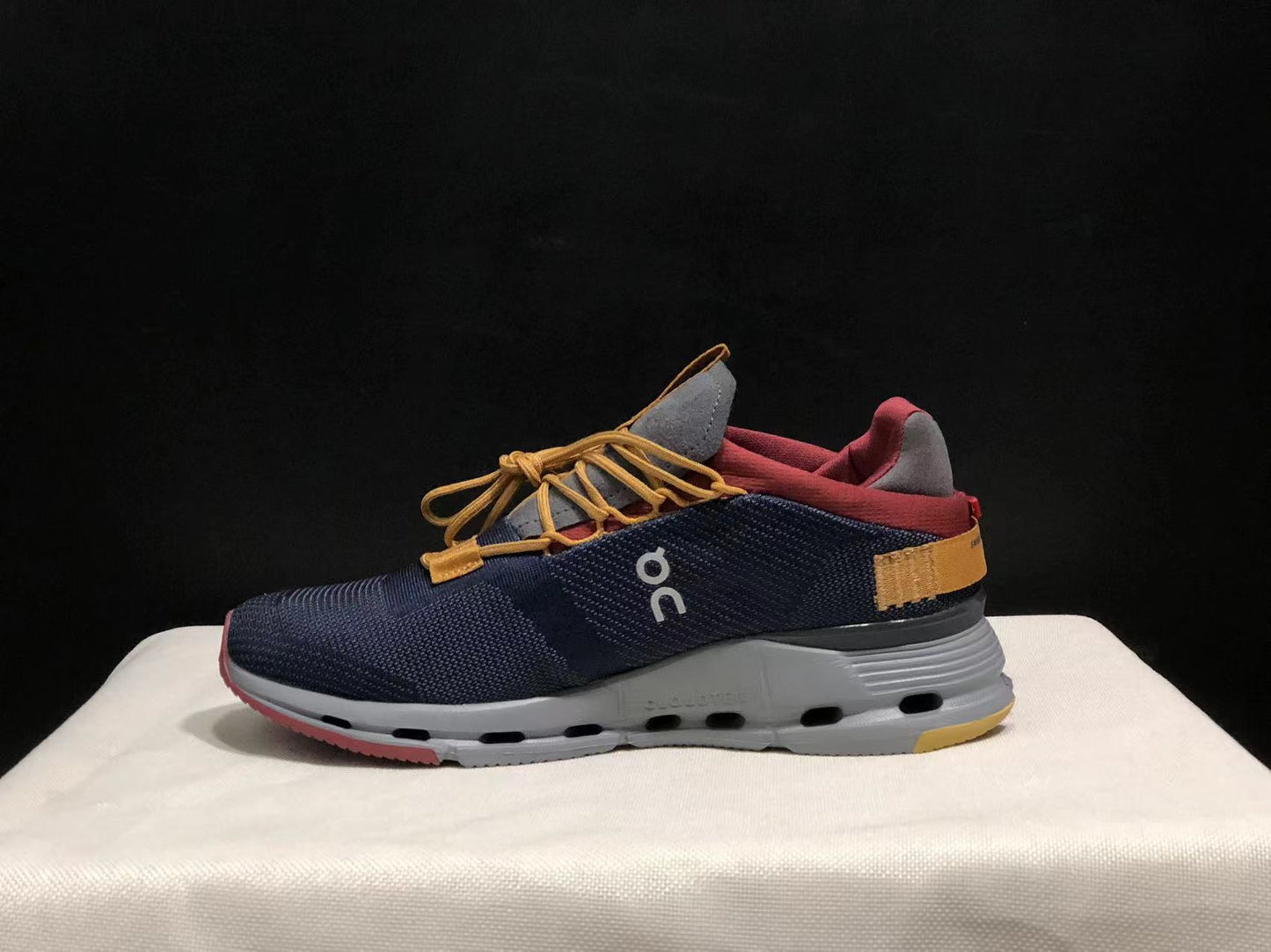 On Running Cloudnova Lightweight Sports Casual Shoes Dark Blue/Orange