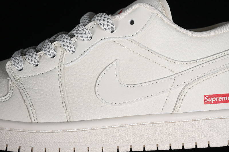 Nike Air Jordan 1 Low Supreme White Sneakers