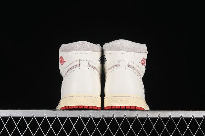 Nike Air Jordan 1 High OG Red Sole White Sneakers