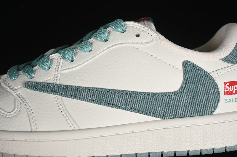 Nike Air Jordan 1 Low Supreme Travis Scott Fragment Design OG SP White Haze Green Sneakers