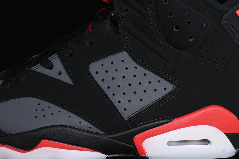 Nike Air Jordan 6 Black Fire Red Iron Grey Sneakers