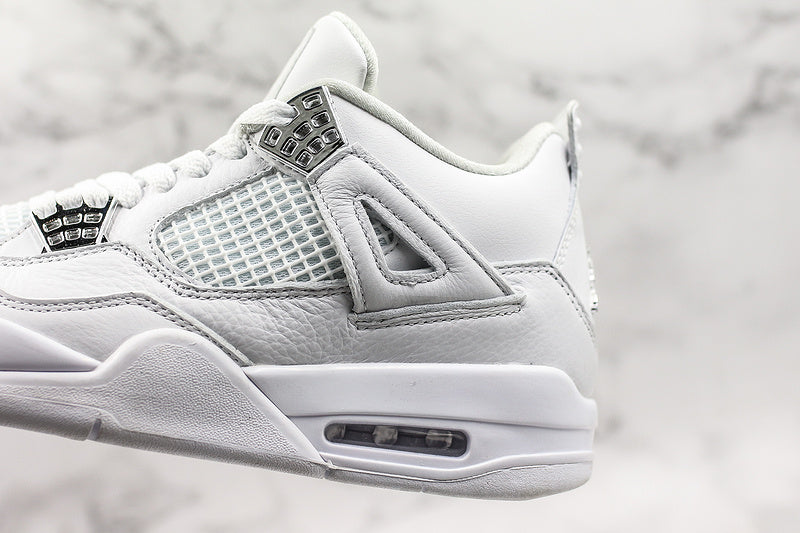 Nike Air Jordan 4 Retro Pure Version 2017 White Metallic Silver Sneakers