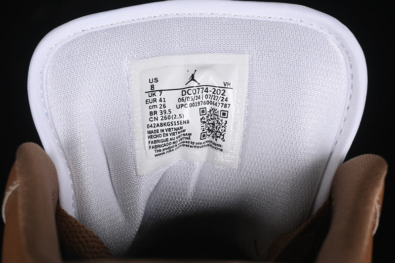 Nike Air Jordan 1 Low Archaeo Brown White Sneakers