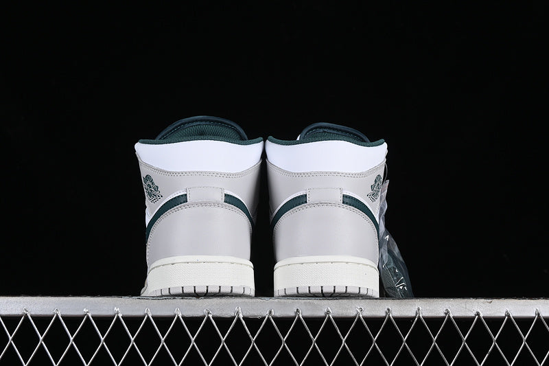Nike Air Jordan 1 Mid Oxidized Green White Sail Neutral Grey Sneakers