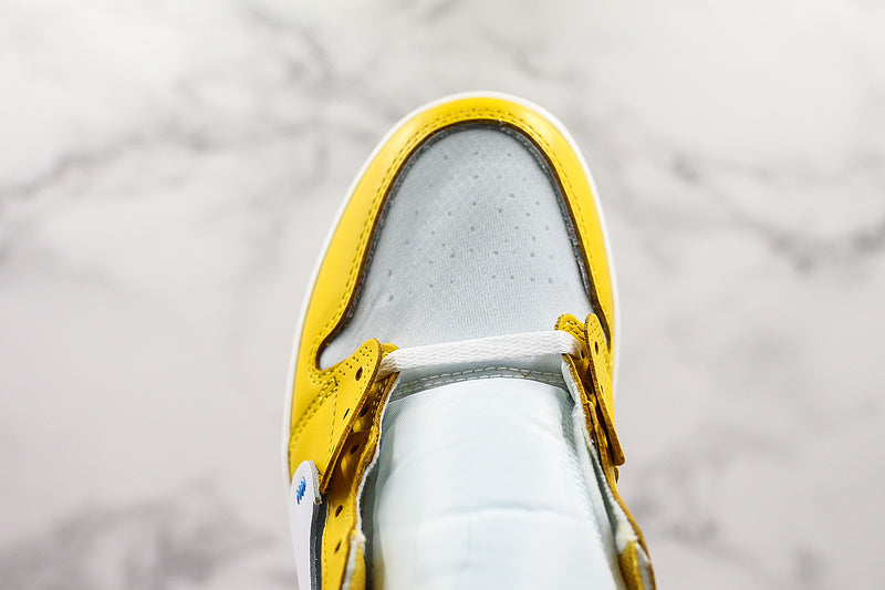 Nike Air Jordan Retro 1 Off-White Yellow White Sneakers