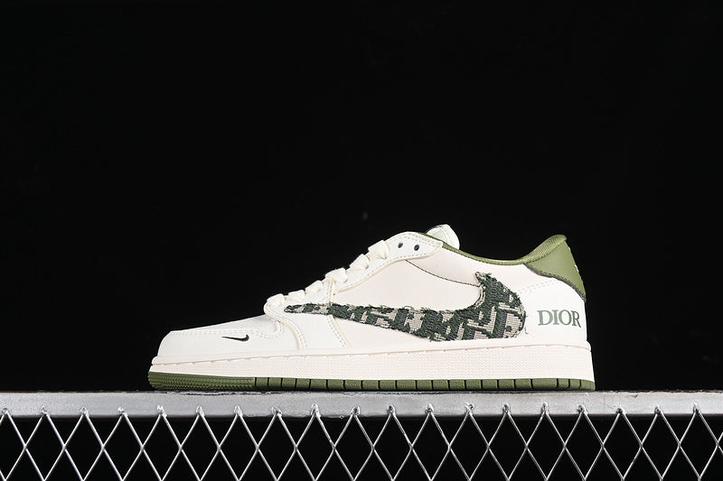Nike Air Jordan 1 Low DIOR Off-White Travis Scott Fragment Design White Grass Green Sneakers