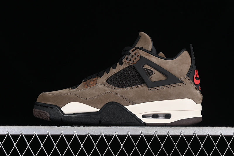 Nike Air Jordan 4 Retro White Black Brown Sneakers
