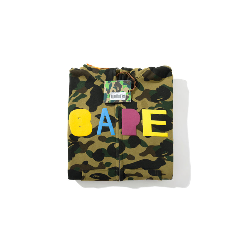 A Bathing Ape BAPE x READYMADE Tiger Head Foam Camouflage Hoodie Green