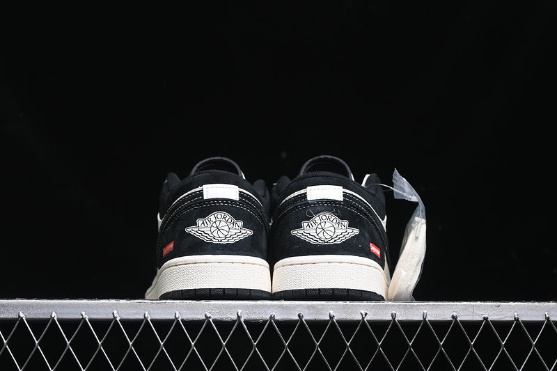 Nike Air Jordan 1 Low Supreme White Black Sneakers
