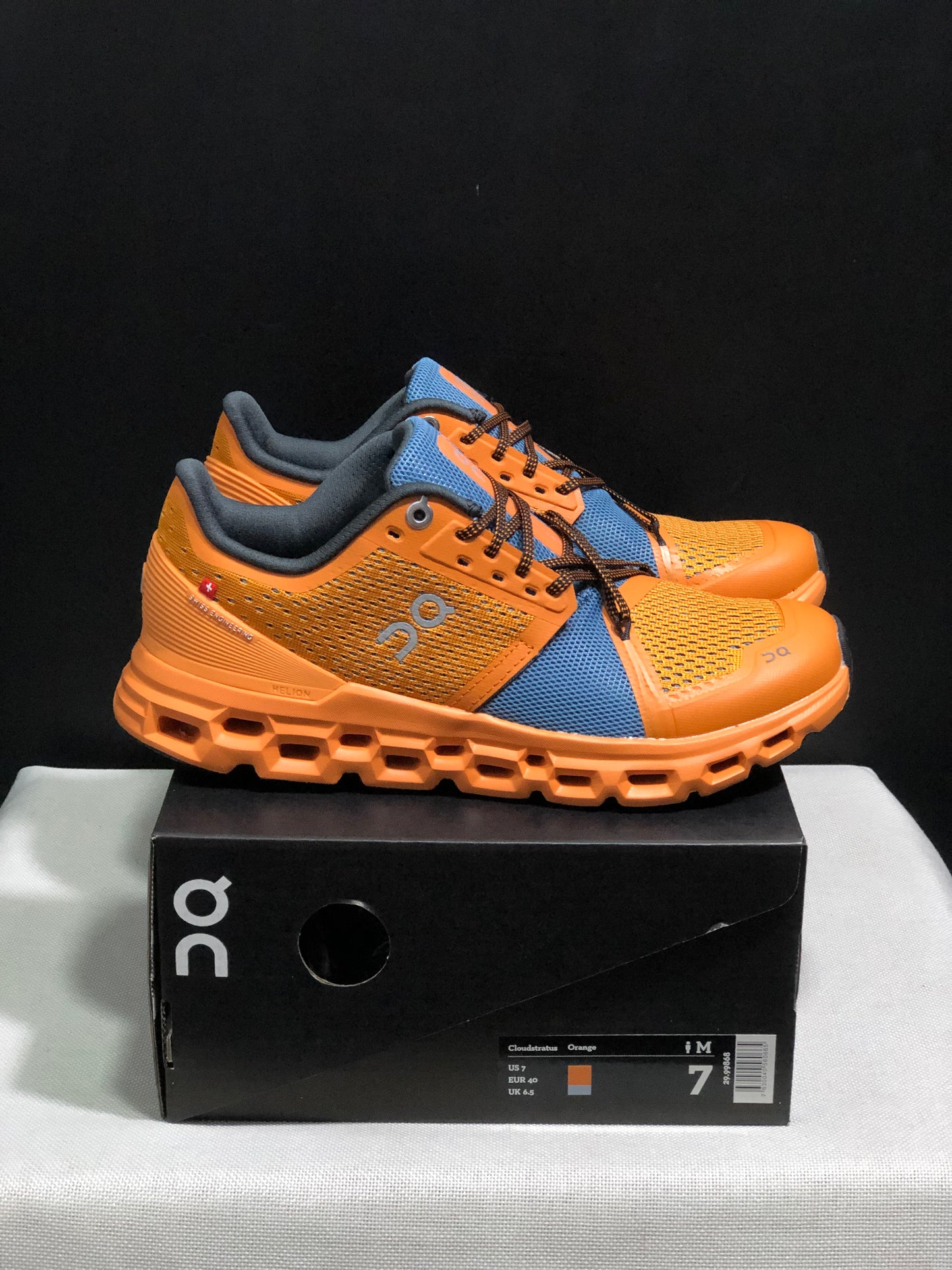 On Running Cloudstratus Shock-Absorbing And Breathable Running Shoes Orange/Blue