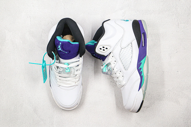 Nike Air Jordan 5 Retro White Grape Purple Sneakers