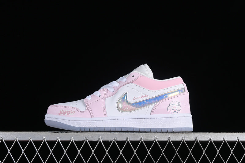 Nike Air Jordan 1 Low SE GS White Ice Blue Summit Pink Sneakers