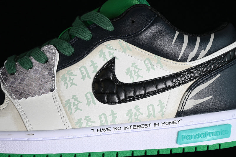 Nike Air Jordan 1 Low Cny Black Lucky Green White Sneakers