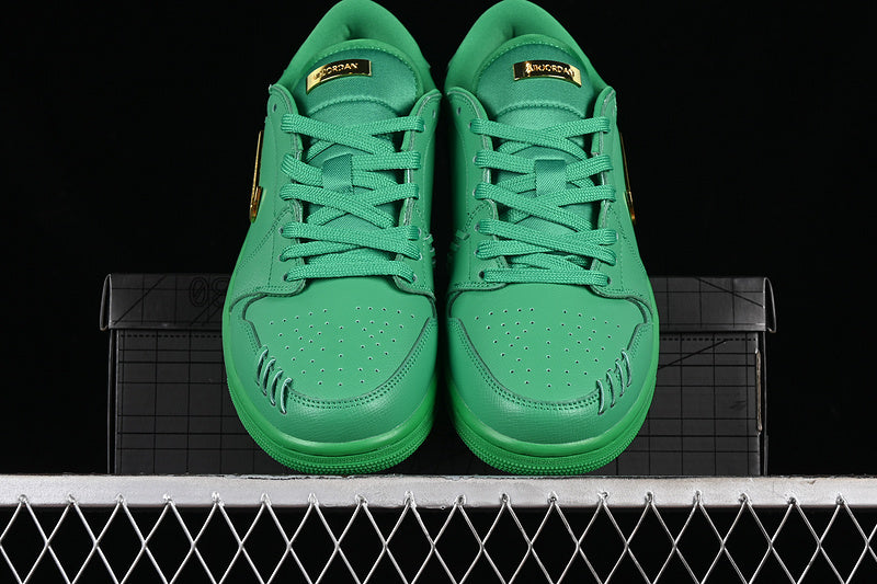 Nike Air Jordan 1 Low Method Of Make Lucky Green Metal Gold Sneakers