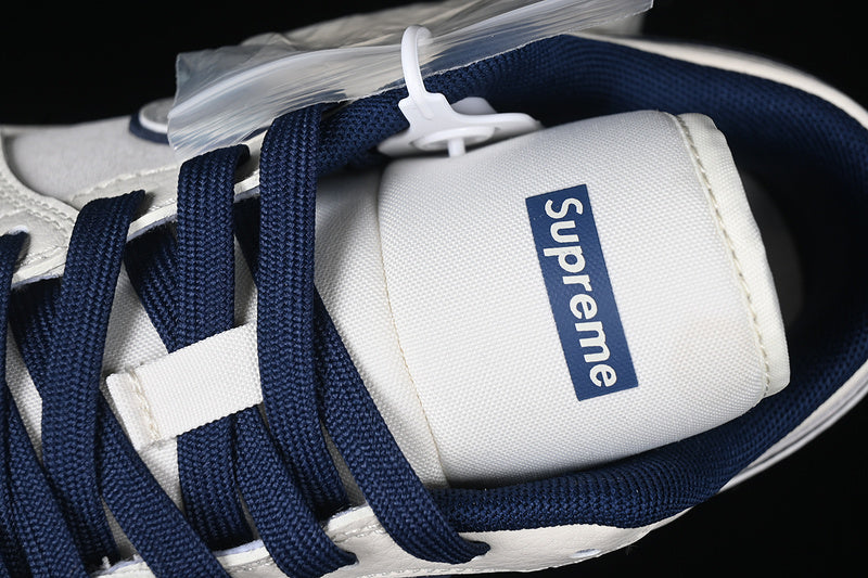 Nike Air Jordan 1 Low Supreme Blue Sole White Sneakers